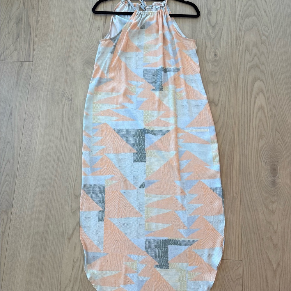 Mara Hoffman Peach, White & Gray Halter Midi Dress - S